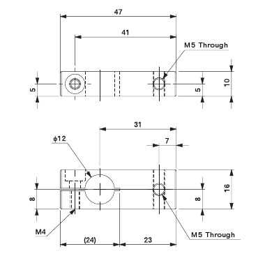 Suction Bracket M5 for 12mm