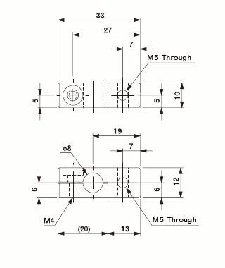 Suction Bracket M5 for 8mm
