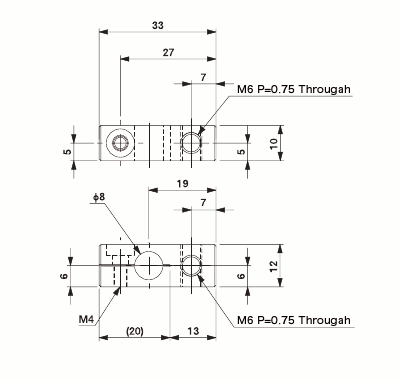 Suction Bracket M6 for 8mm
