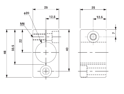 Access Bracket M6 20mm