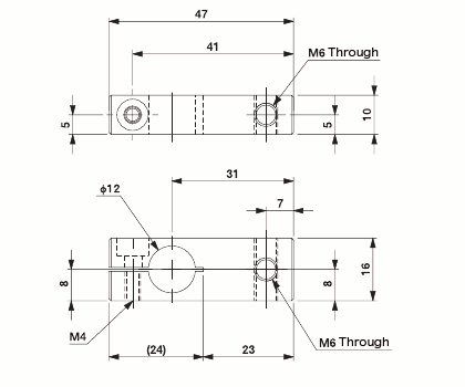 Suction Bracket M6 for 12mm