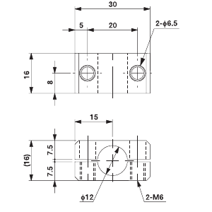 Slide Bracket W for 12mm