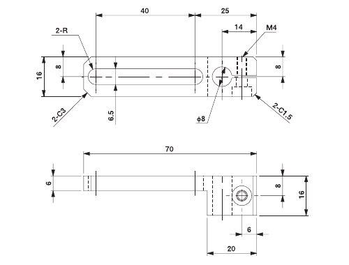 Slide 40F8 Bracket W for 12mm