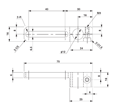 Slide 40F12 Bracket W for 12mm