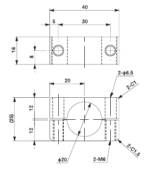 Slide Bracket W for 20mm