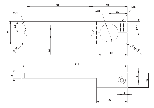 Slide 70F20 Bracket W for 20