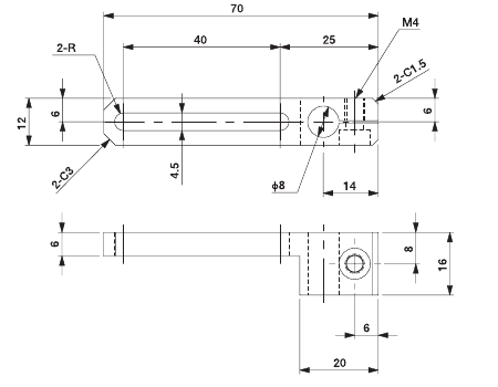 Slide 40F8 Bracket W for 8mm
