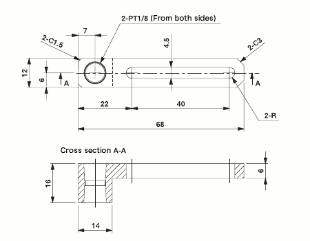Slide 40PT1/8 Bracket for 8mm