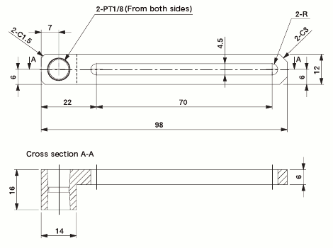 Slide 70PT1/8 Bracket for 8mm