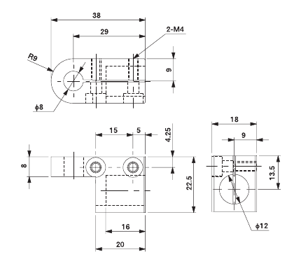 Rotation Bracket  8B for 12mm