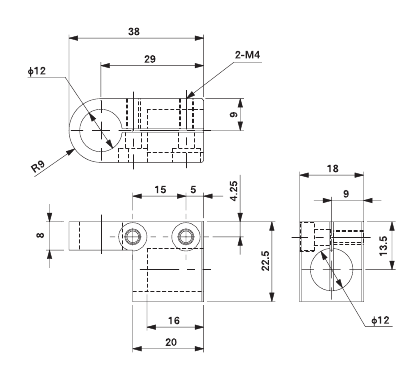 Rotation Bracket 12B for 12mm