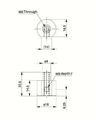 Rotation Bracket M5A for 8mm