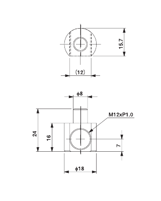 Rotation Bracket M12A for 8mm