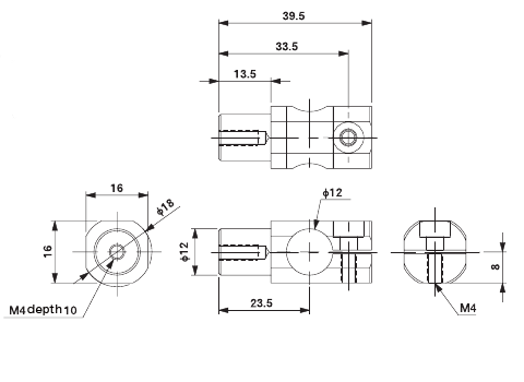 Rotation Bracket 12A for 12mm