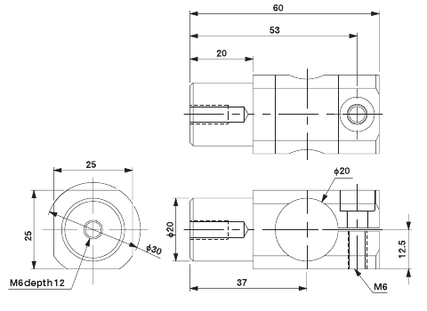 Rotation Bracket 20A for 20mm