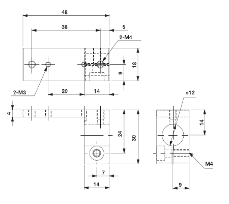 MCD Bracket L for 12mm