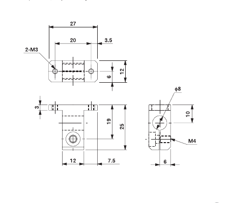 UMCD Bracket TH for 8mm