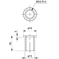 Bushing Nut M10 for 12mm