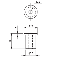Bushing Nut M5 for 12mm