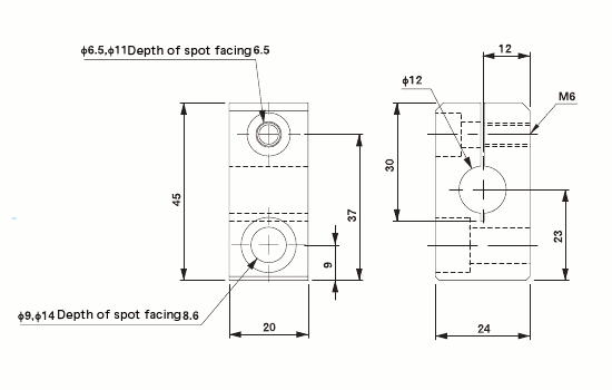 Attachment Bracket M8 for 12mm