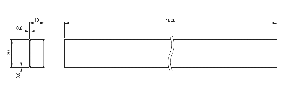 Rectangular Tube 20mm X 10mm