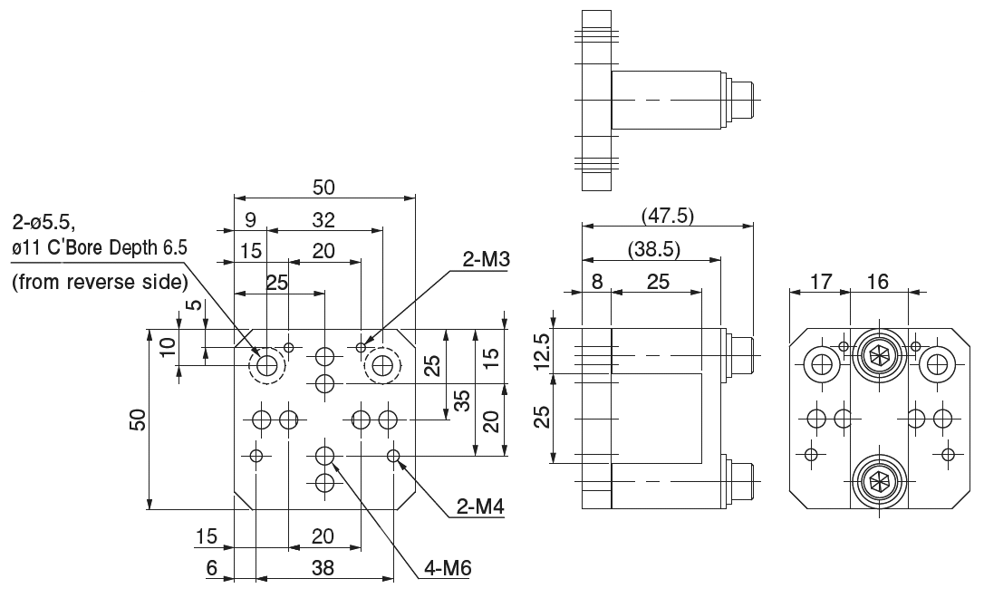 Rectangel Bracket 25 MCD