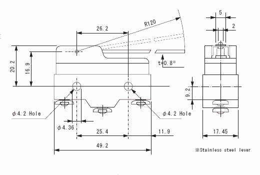 Limit Switch Hinge Lever Type