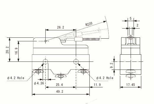 Limit Switch Hinge Lever Type